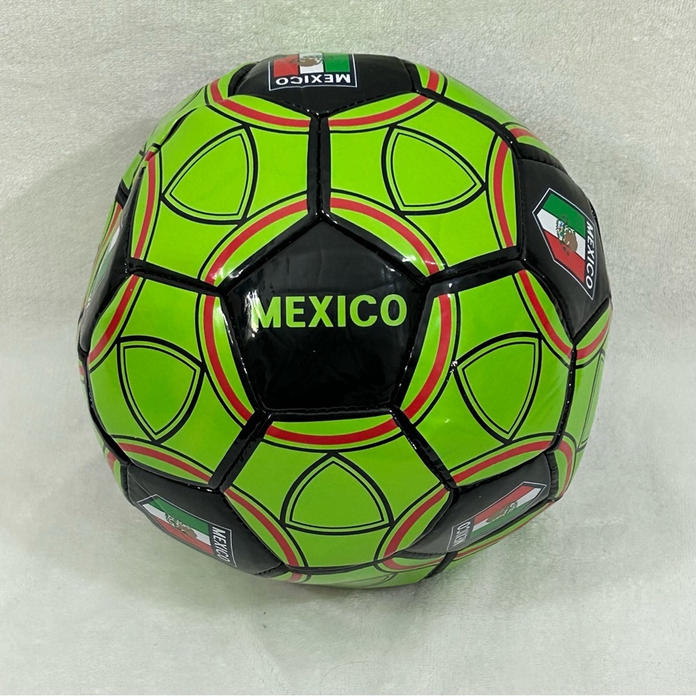 Mexico Futbol Logo Soccer Ball RhinoX Group Size 5 Official Lime Green & Black